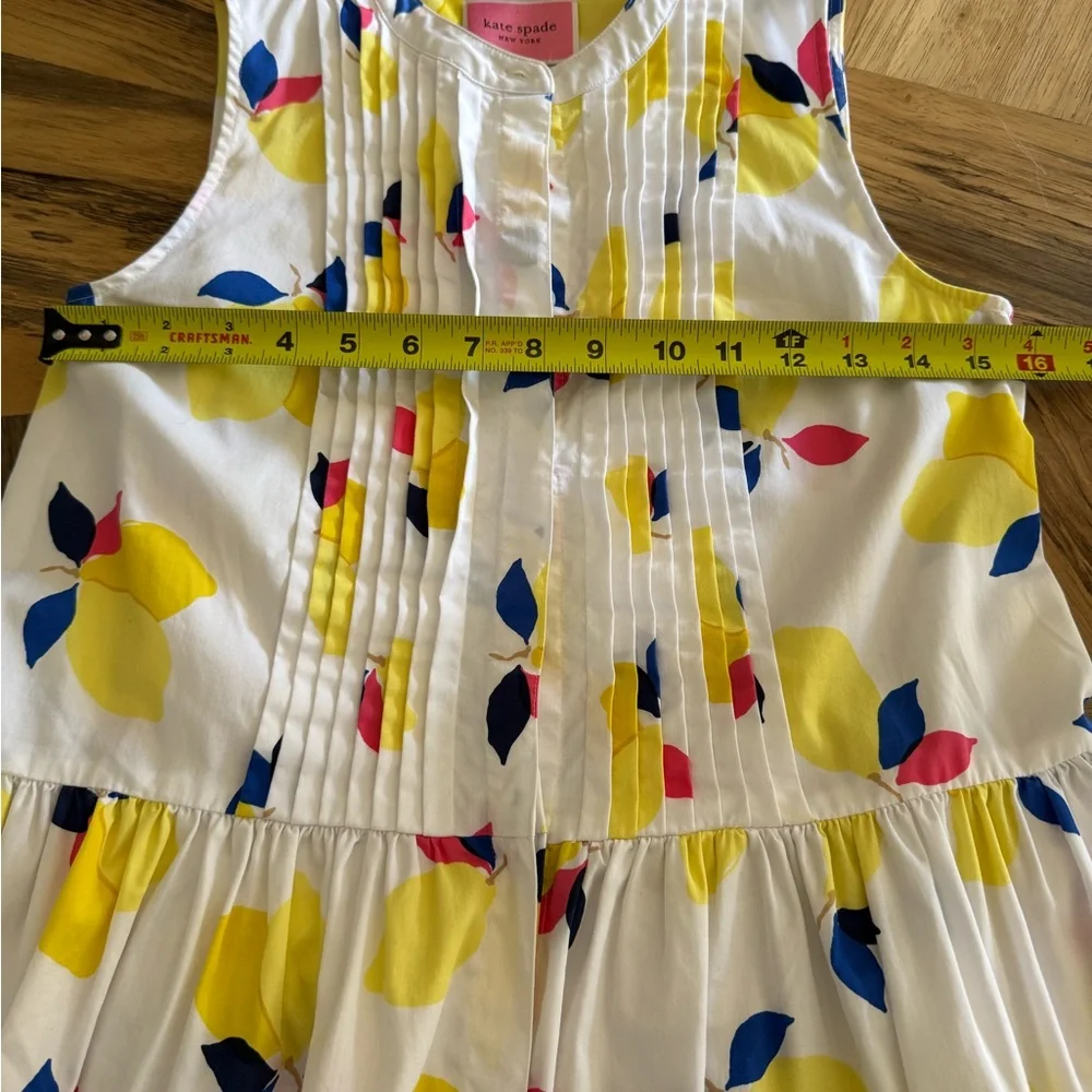 Kate spade cotton sleeveless lemon zest tuxedo shirt dress sleeveless - Picture 4 of 10
